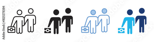 Cooperation icon set multiple style collection