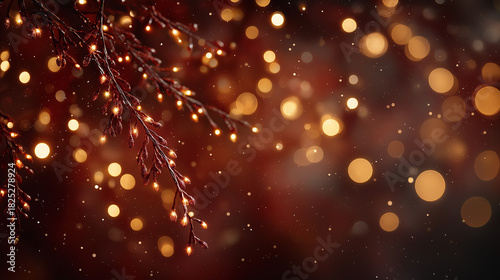 Sparkling Twinkles: Capturing the festive spirit with glittering fairy lights on a wintery background.  A celebration of elegance.