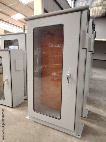 New stock of robust, secure metal enclosures, typically used as connection points for main power supply and measurement in commercial buildings.