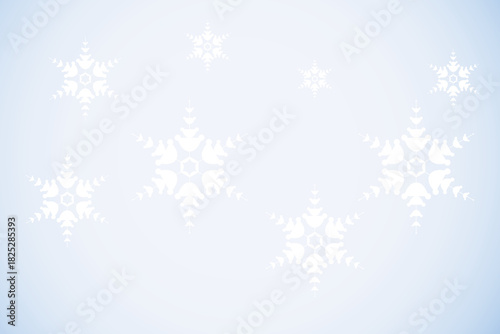 A soft blue gradient winter background featuring multiple snowflakes in a glowing frosty style. Ideal for holiday banners, greeting cards, invitations, seasonal marketing materials, and digital wallpa