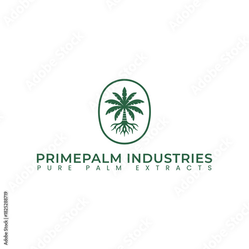 The logo of the natural oils company features a palm tree with strong roots inside a circle. This represents the company's commitment to purity, consistency, and stability.