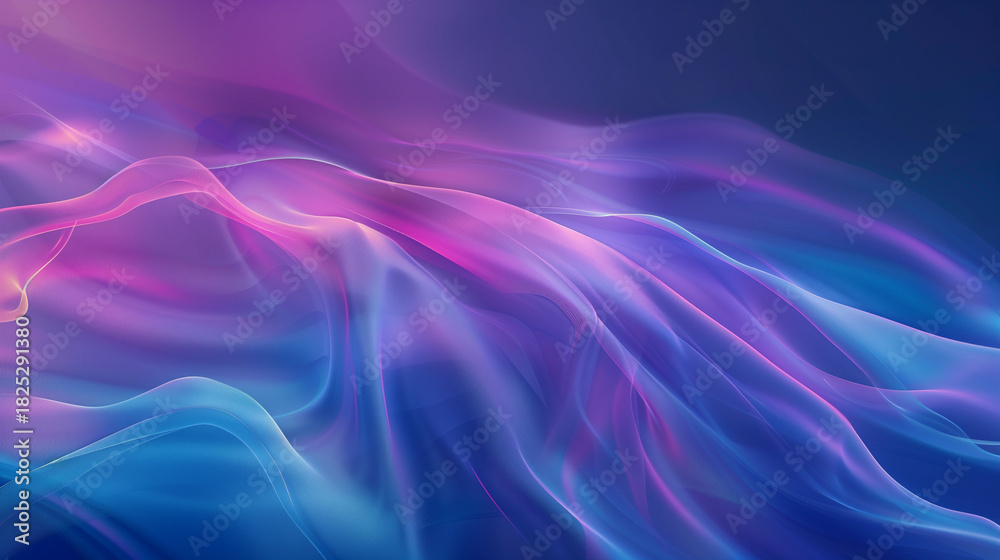 Fototapeta premium Smooth Abstract Gradient Waves in Purple, Pink and Blue — Futuristic Digital Background