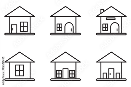 Home icon set. Home icon collection. Home symbol set.