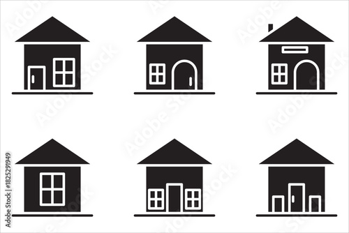 Home icon set. Home icon collection. Home symbol set.