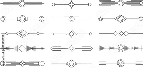 Set of decorative divider elements for graphic design and web design