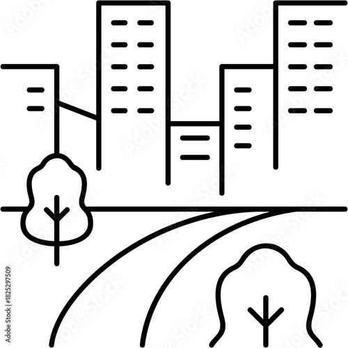 Line Art Urban Trail Icon