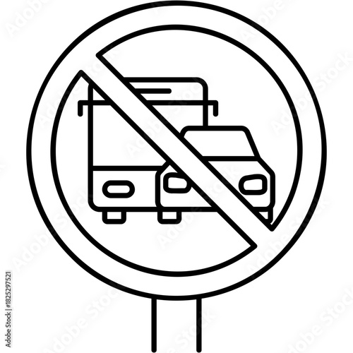 Line Art Traffic Free Icon