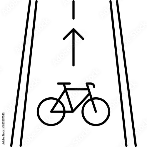 Line Art Cycle Path Icon