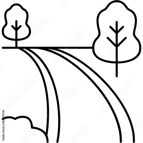 Line Art Jogging Track Icon
