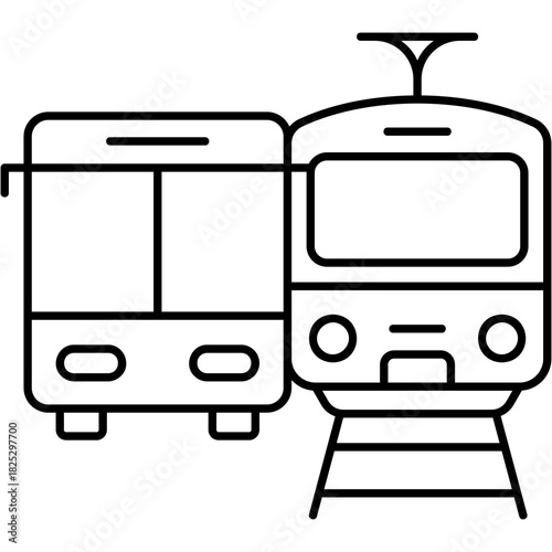 Line Art Public Transportation Icon