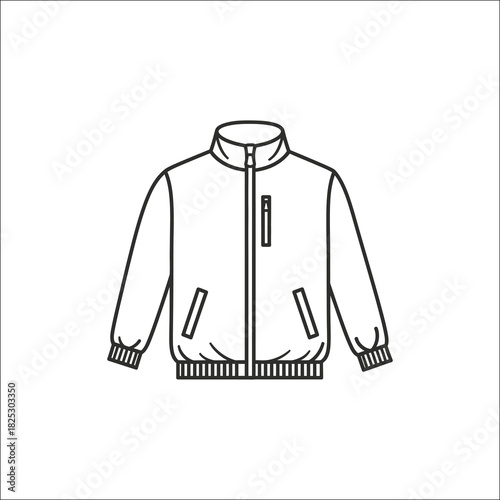 Simple sport quarter zip jacket icon for athletic apparel and activewear