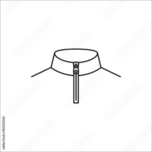 Simple quarter zip collar icon for apparel and fashion design