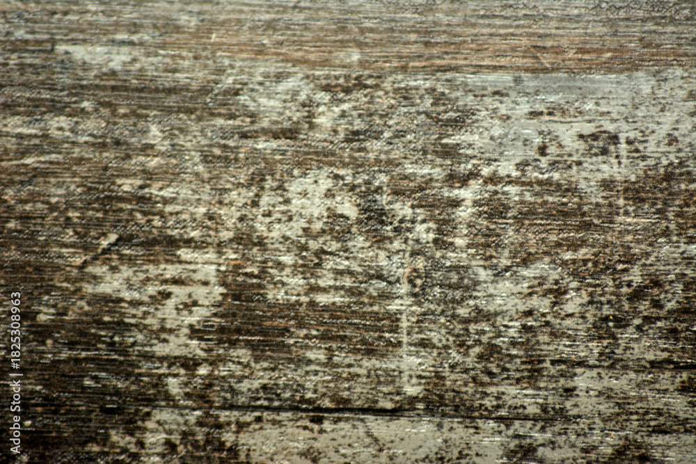 Obraz premium Dark wood surface with white aging marks.