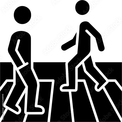 Glyph Solid City Pedestrian Traffic Icon