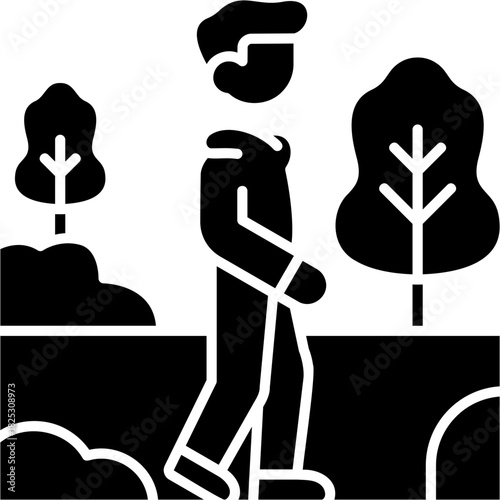 Glyph Solid Nature Walk Icon