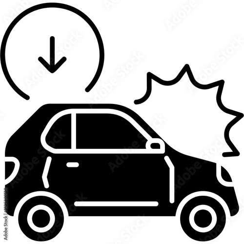 Glyph Solid Reduce Accident Icon