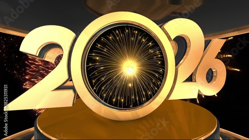 Happy New Year 2026 video with Copy Space