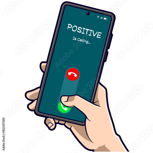 illustration of mobile phone with incoming call