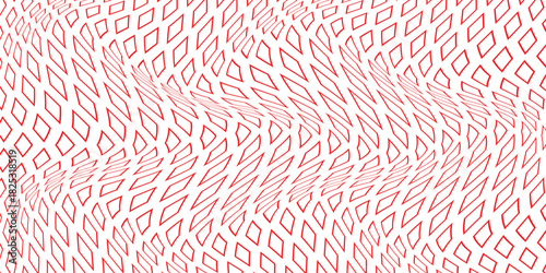 simple red outline rhombus wave pattern art for banner poster background.