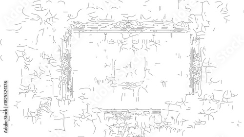 Abstract textured frame with distressed elements.