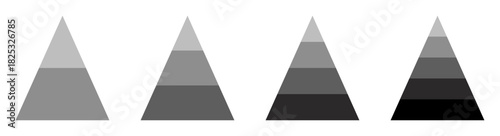 ピラミッド　ビジネス　インフォグラフィック　シンプル　モノクロ　図解