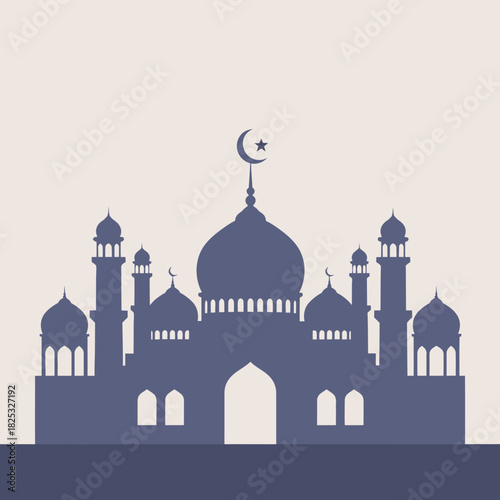 Mosque Silhouette at Sunset