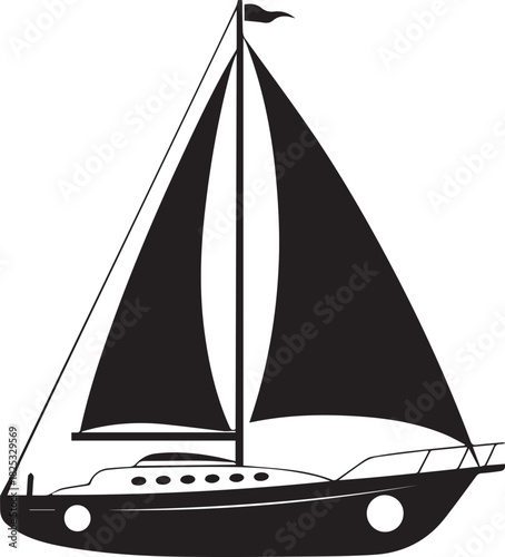 sailboat logo outline vector yacht mast hull portholes