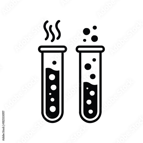 laboratory test tube set chemical reaction science education icon