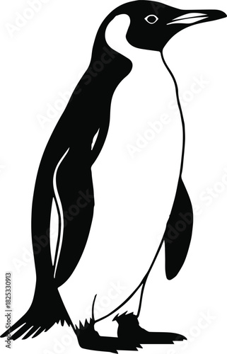 penguin hand drawn sketch lineart illustration