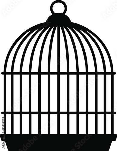 birdcage silhouette vector icon isolated on white background for print