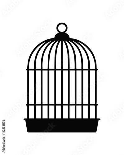 birdcage ornate vector illustration isolated decorative cage art poster