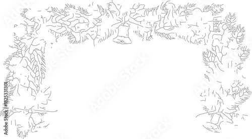 Christmas Garland Archway with Lantern Decoration.