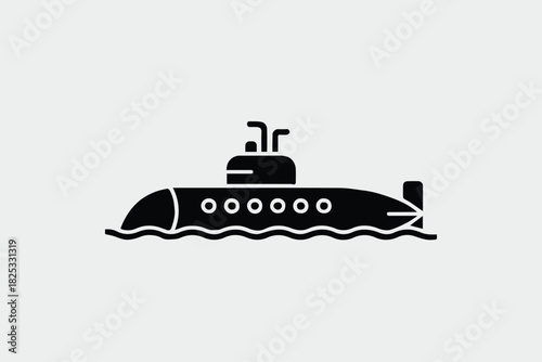 submarine vector logo outline hull portholes propeller silhouette icons
