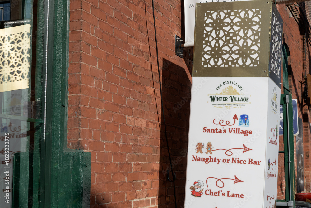 Obraz premium sign at The Distillery Winter Village 2025 located at 55 Mill St, Toronto