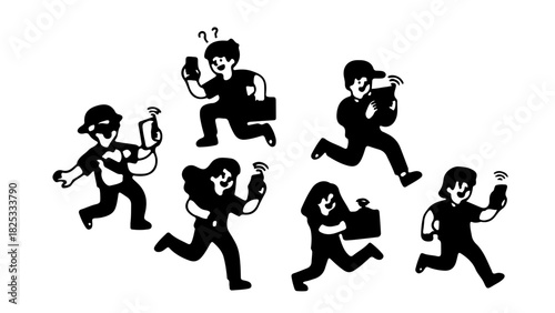 Human Silhouette Constellation Over Spiral Galaxy Background