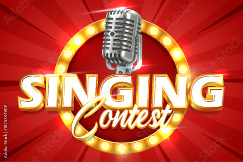 singing contest show logo text typography editable text effect font style template design