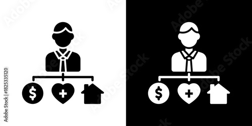 Employee Benefits Icon Vector Illustration. Designed For Creative Flexibility In Light And Dark Versions. 