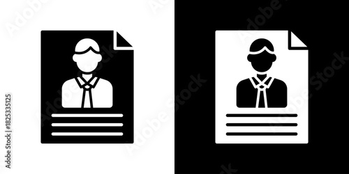 Candidate Resume Icon Vector Illustration. Designed For Creative Flexibility In Light And Dark Versions. 