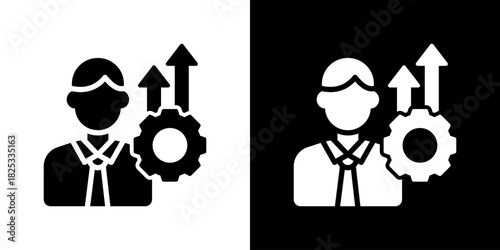 Career Development Icon Vector Illustration. Designed For Creative Flexibility In Light And Dark Versions. 