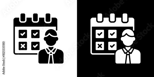 Attendance Icon Vector Illustration. Designed For Creative Flexibility In Light And Dark Versions. 