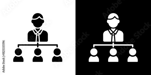 Organizational Chart Icon Vector Illustration. Designed For Creative Flexibility In Light And Dark Versions. 