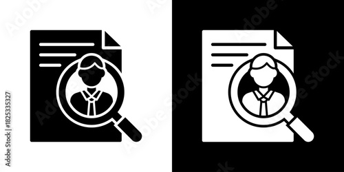 Candidate Search Icon Vector Illustration. Designed For Creative Flexibility In Light And Dark Versions. 