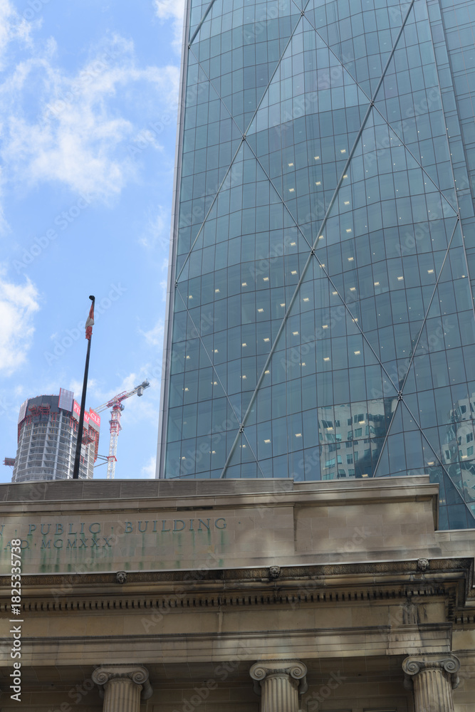 Obraz premium contrast of Dominion Public Building (1 Front St) and CIBC Square, North Towers (141 Bay St), Toronto