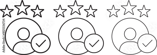 Vector of customer feedback icons illustration ,outline and filled vector symbol, Line Art Style for Design collection,
