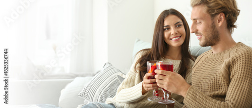 Couple drinking delicious m...