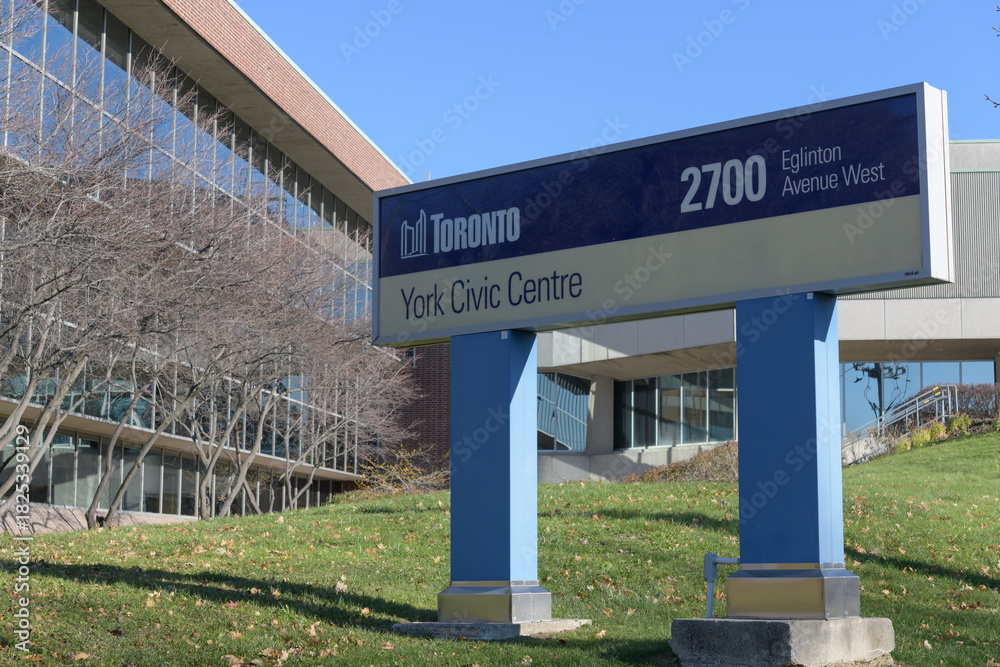 Fototapeta premium York Civic Centre, city government office, located at 2700 Eglinton Av W, Toronto