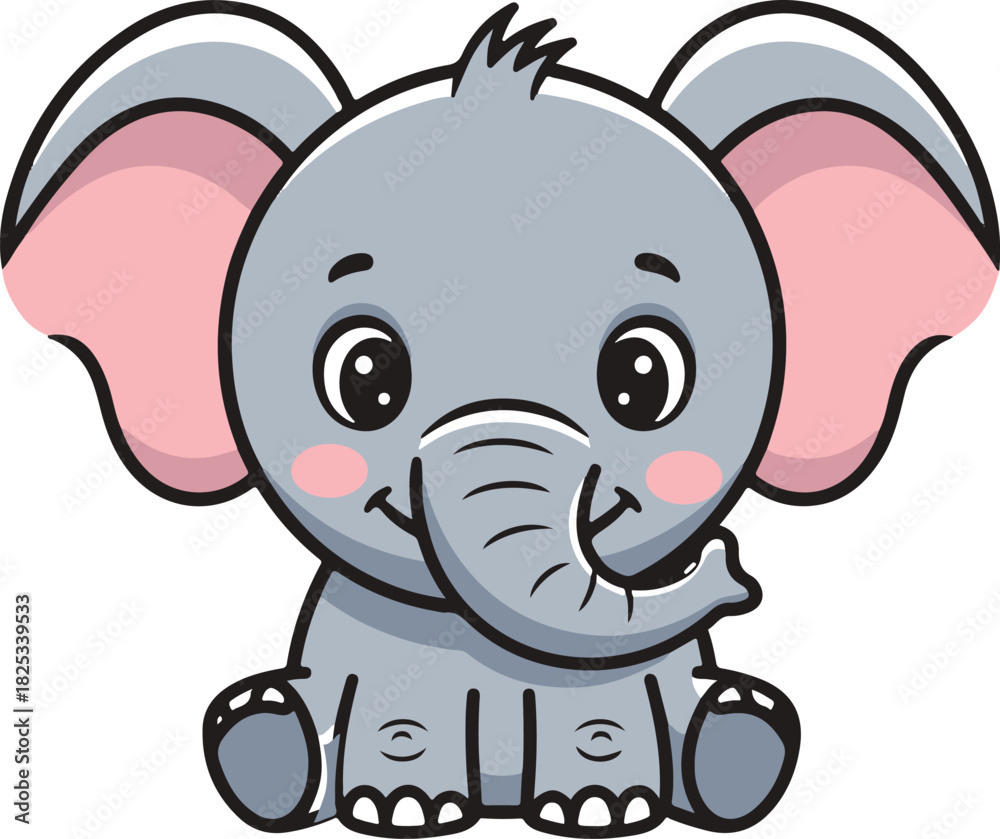Naklejka premium baby elephant cartoon
