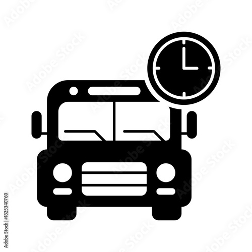 Flat icon bus schedule timetable transit school transport travel.

