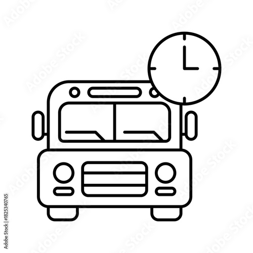 Lineart bus schedule school transport public transit time table.
