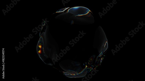 Surreal Glass Sphere Transformation Prism Rainbow Dispersion 3D Animation